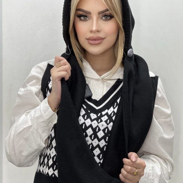 شال کلاهدار متصل رینگی