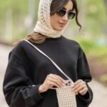 ست اسکارف و کیف مبایل مکرومه