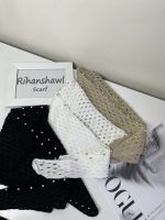 اسکارف سه گوش مکرومه مرواریدی - تصویر 9